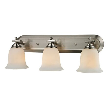 Z-Lite Lagoon 3 Light Vanity, Brushed Nickel & Matte Opal 704-3V-BN